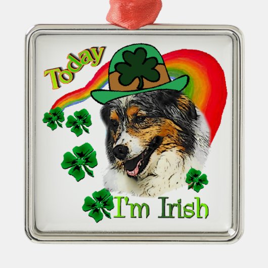 Australian Shepherd St Patricks Metalen Ornament (Voorkant)