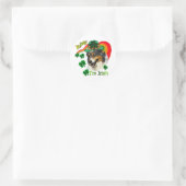 Australian Shepherd St Patricks Ronde Sticker (Tas)