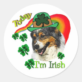 Australian Shepherd St Patricks Ronde Sticker