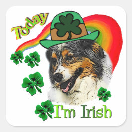 Australian Shepherd St Patricks Vierkante Sticker