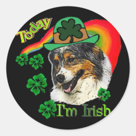 Australian Shepherd St. Pattys Ronde Sticker
