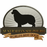 Australian Shepherd Staand Fotobeeldje<br><div class="desc">Ondanks zijn naam is het ras niet afkomstig uit Australië. Ze hebben hun naam verworven omdat ze banden hadden met Baskische herders die vanuit Australië naar de Verenigde Staten kwamen. Terwijl zij nog steeds als veefhonden werken en aan de paardenproeven meedoen, heeft het ras erkenning gekregen in andere functies vanwege...</div>