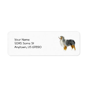 Australian Shepherd Standing Labels