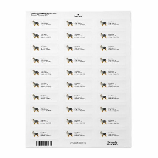 Australian Shepherd Standing Labels (Full Sheet)