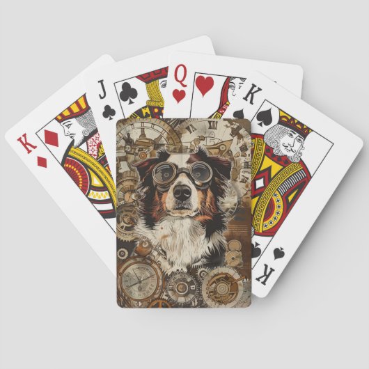 Australian Shepherd Steampunk Pokerkaarten (Achterkant)