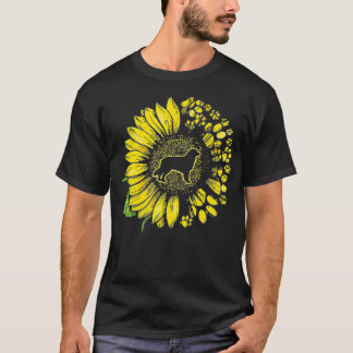 Australian Shepherd Sunflower met Paws Aussie Dog T-shirt