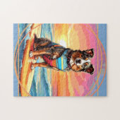 Australian Shepherd Surfing Legpuzzel (Horizontaal)