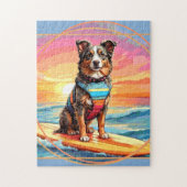 Australian Shepherd Surfing Legpuzzel (Verticaal)