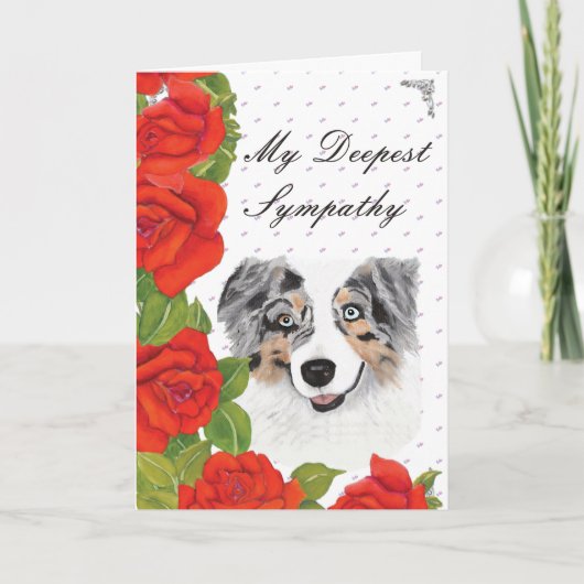 Australian Shepherd Sympathy Wenskaart Kaart (Voorkant)