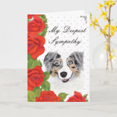 Australian Shepherd Sympathy Wenskaart Kaart (Gele Bloem)