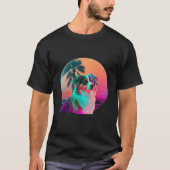 Australian Shepherd Synthwave 80s Retrowave Aesthe T-shirt (Voorkant)