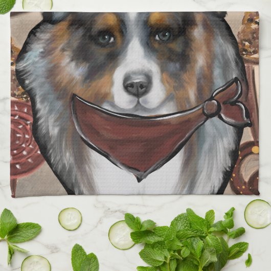 AUSTRALIAN SHEPHERD THEEDOEK (Gevouwen)