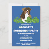 Australian Shepherd Tropical Leaves Party Kaart (Voorkant)