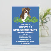 Australian Shepherd Tropical Leaves Party Kaart (Staand voorkant)