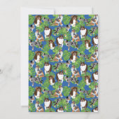 Australian Shepherd Tropical Leaves Party Kaart (Achterkant)