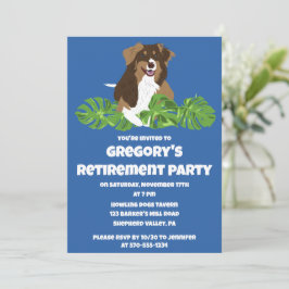 Australian Shepherd Tropical Leaves Party Kaart