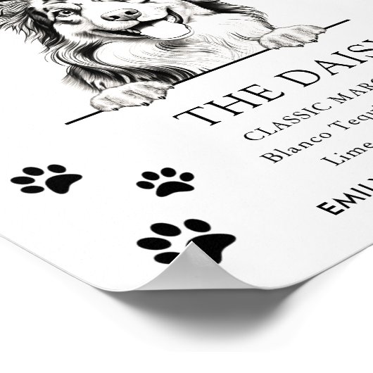 Australian Shepherd Trouwhandtekening Drink Teken Poster (Hoek)