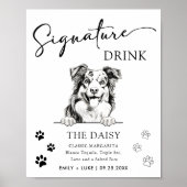 Australian Shepherd Trouwhandtekening Drink Teken Poster (Voorkant)