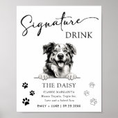 Australian Shepherd Trouwhandtekening Drink Teken Poster (Voorkant)