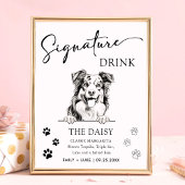 Australian Shepherd Trouwhandtekening Drink Teken Poster
