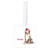 Australian Shepherd twee foto's van Kerstmis Decoratie (Voorkant)