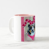 AUSTRALIAN SHEPHERD TWEEKLEURIGE KOFFIEMOK (Voorkant links)