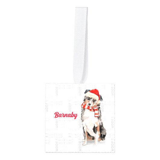 Australian Shepherd Two Photo Feliz Navidog Decoratie (Voorkant)