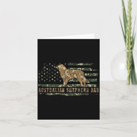 Australian Shepherd Vader Camo Amerikaanse Vlag Kaart (Voorkant)