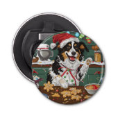Australian Shepherd Vakantie Bakken Kerstmis Button Flesopener (Voorkant)