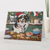 Australian Shepherd Vakantie Bakken Kerstmis Kaart (Voorkant)