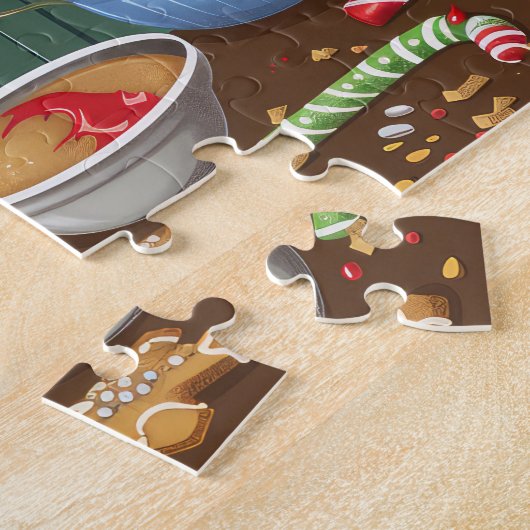Australian Shepherd Vakantie Bakken Kerstmis Legpuzzel (Zijkant)