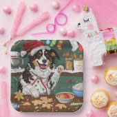 Australian Shepherd Vakantie Bakken Kerstmis Papieren Bordje (Feest)