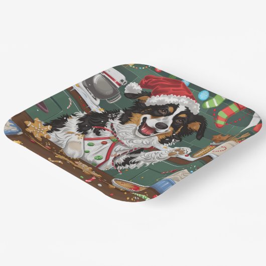 Australian Shepherd Vakantie Bakken Kerstmis Papieren Bordje (Gebogen)