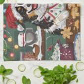 Australian Shepherd Vakantie Bakken Kerstmis Theedoek (Gevouwen)