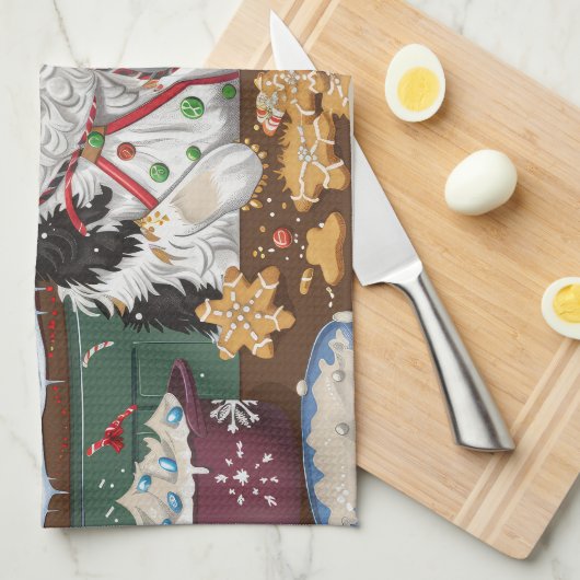 Australian Shepherd Vakantie Bakken Kerstmis Theedoek (Quarter Fold)