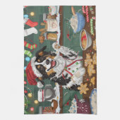 Australian Shepherd Vakantie Bakken Kerstmis Theedoek (Verticaal)
