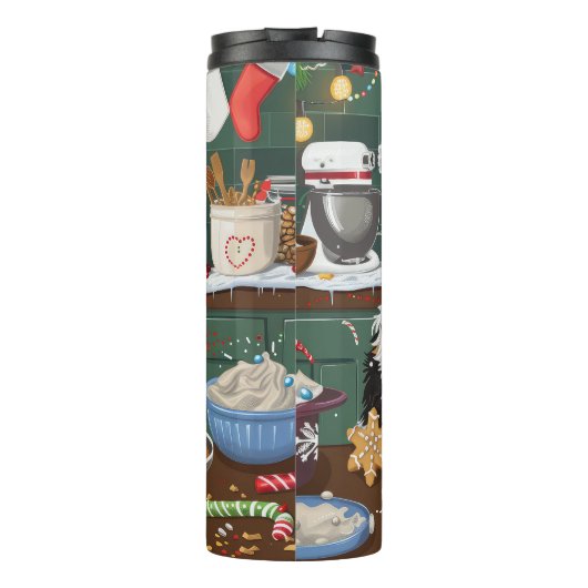 Australian Shepherd Vakantie Bakken Kerstmis Thermosbeker (Achterkant)