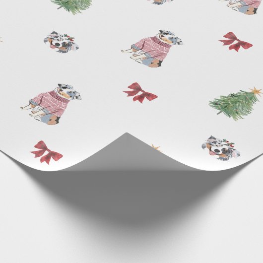 Australian Shepherd Vakantie inpakpapier (Hoek)