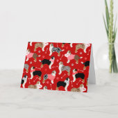 Australian Shepherd Valentijn Pattern Holiday Kaar Feestdagen Kaart (Voorkant)
