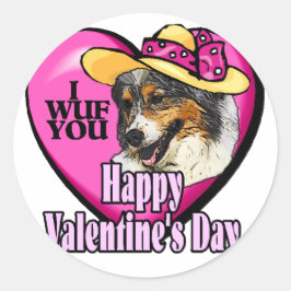 Australian Shepherd Valentijnsdag Gifts Ronde Sticker
