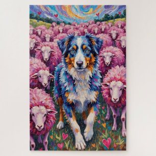 Australian Shepherd Valentijnsdag Hartjes hoeden Legpuzzel
