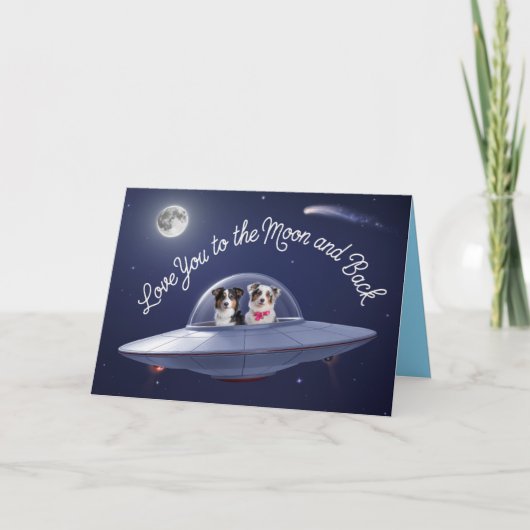 Australian Shepherd Valentine Card Feestdagen Kaart (Voorkant)