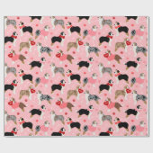 Australian Shepherd Valentine Pattern Cadeaupapier (Vlak)
