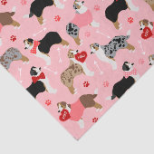 Australian Shepherd Valentine Pattern Tissuepapier (Detail)