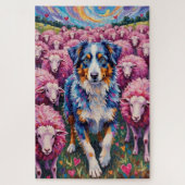 Australian Shepherd Valentine's Day Herding Hearts Legpuzzel (Verticaal)
