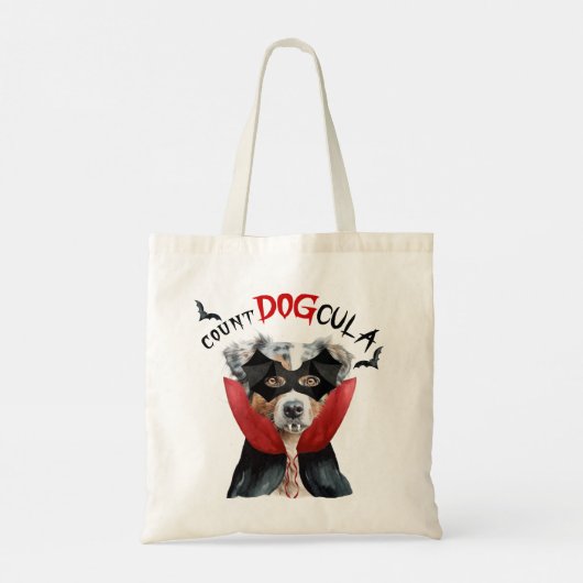 Australian Shepherd Vampire Dog Trick or treat Tote Bag (Achterkant)
