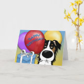Australian Shepherd Verjaardag Kaart (Gele Bloem)