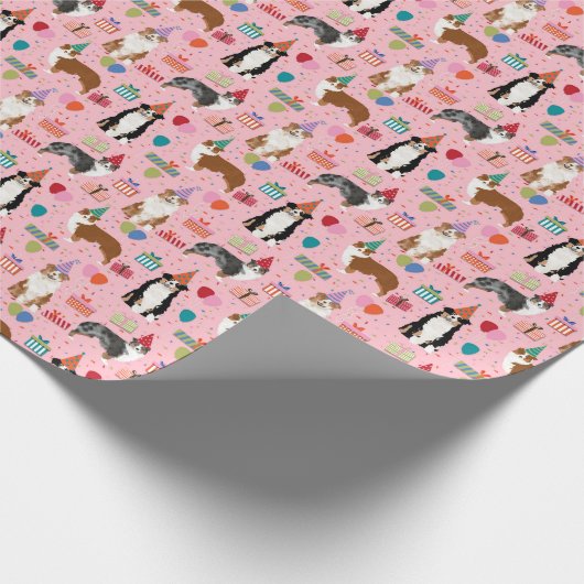 Australian Shepherd verjaardagscadeaus Cadeaupapier (Hoek)