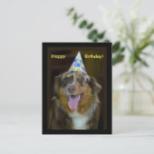 Australian Shepherd Verjaardagsfeest Hond Uitnodiging Briefkaart (Staand voorkant)