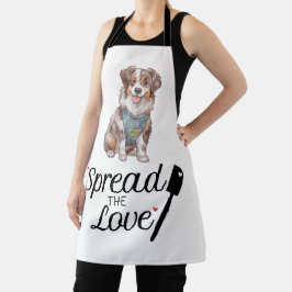 Australian Shepherd verspreidt de liefde Schort